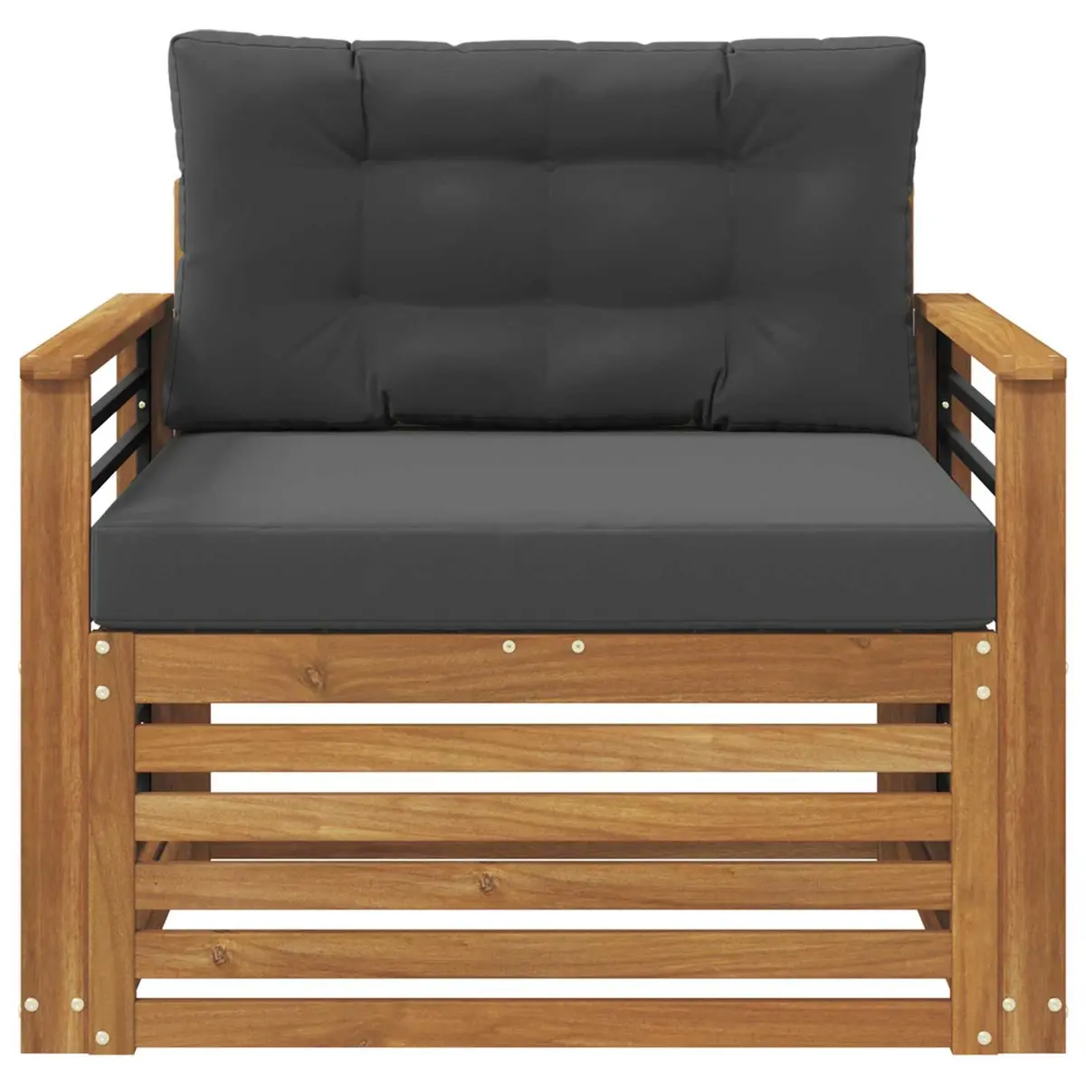Brown Solid Acacia Wood Outdoor Sectional Sofa Set