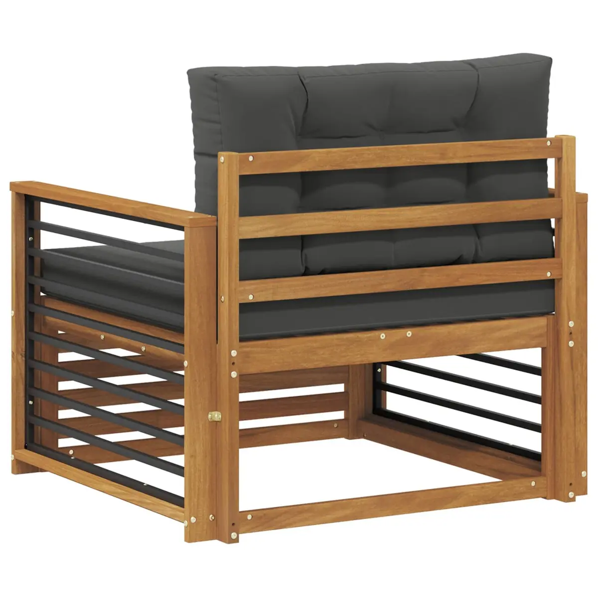 Brown Solid Acacia Wood Outdoor Sectional Sofa Set