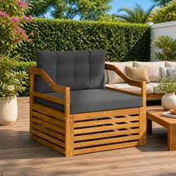 Acacia Wood Outdoor Sectional Sofa Set for Modern Gardens