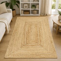 Handmade Jute Area Rug 200x300 cm Brown Durable Mat