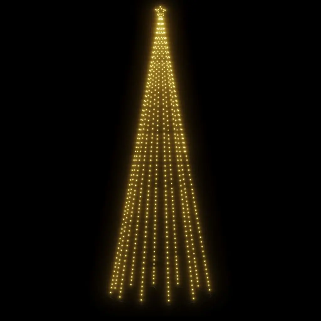 Christmas Tree with Spike 500cm White Warm White LEDs 8 Light Effects