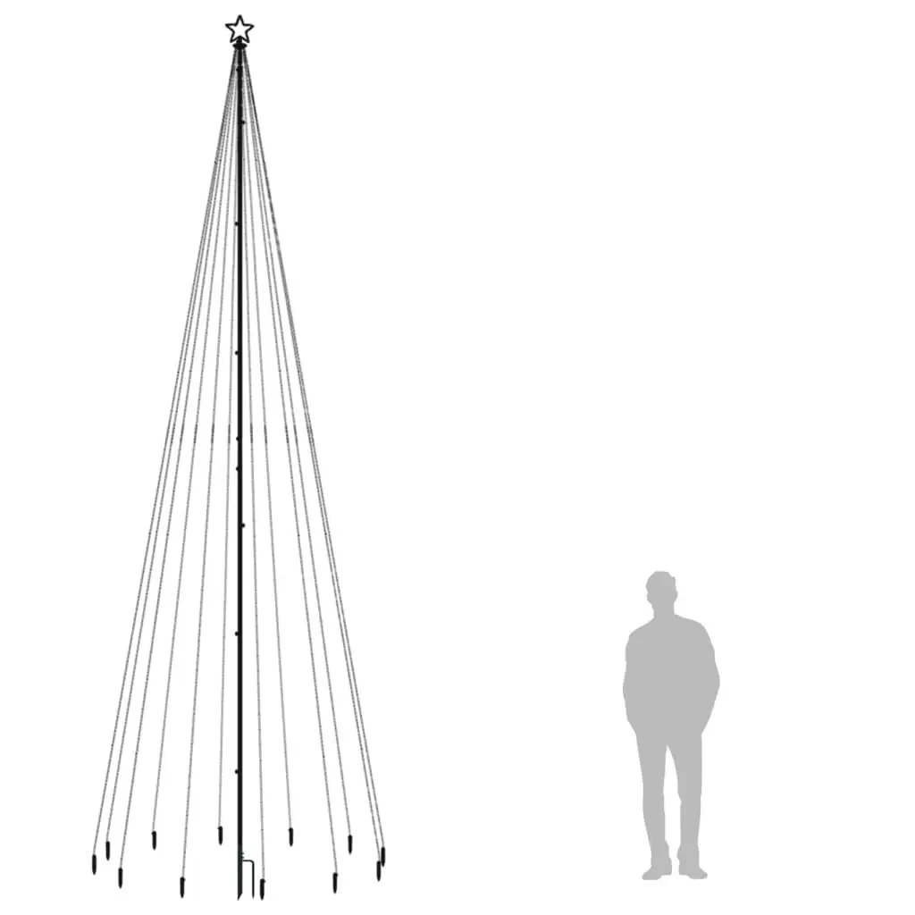 Christmas Tree with Spike 500cm White Warm White LEDs 8 Light Effects