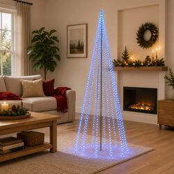 Sturdy 500cm Blue Christmas Tree with Spike & 732 LEDs
