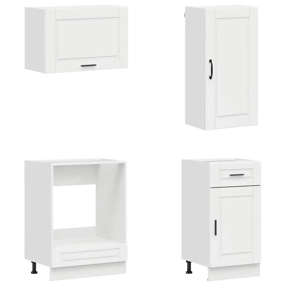 Kitchen Cabinet Set 8 Piece Engineered Wood High Gloss White