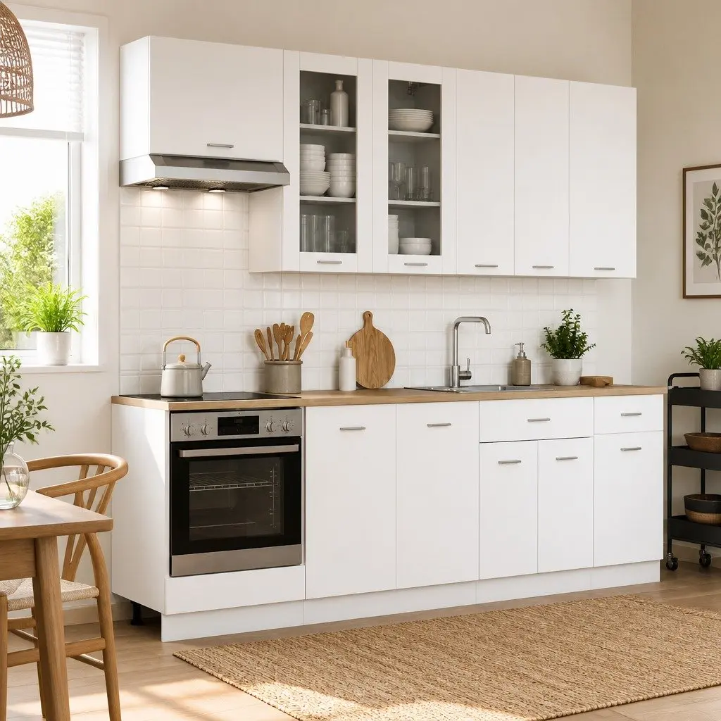 8 Piece Engineered Wood Kitchen Cabinet Unit