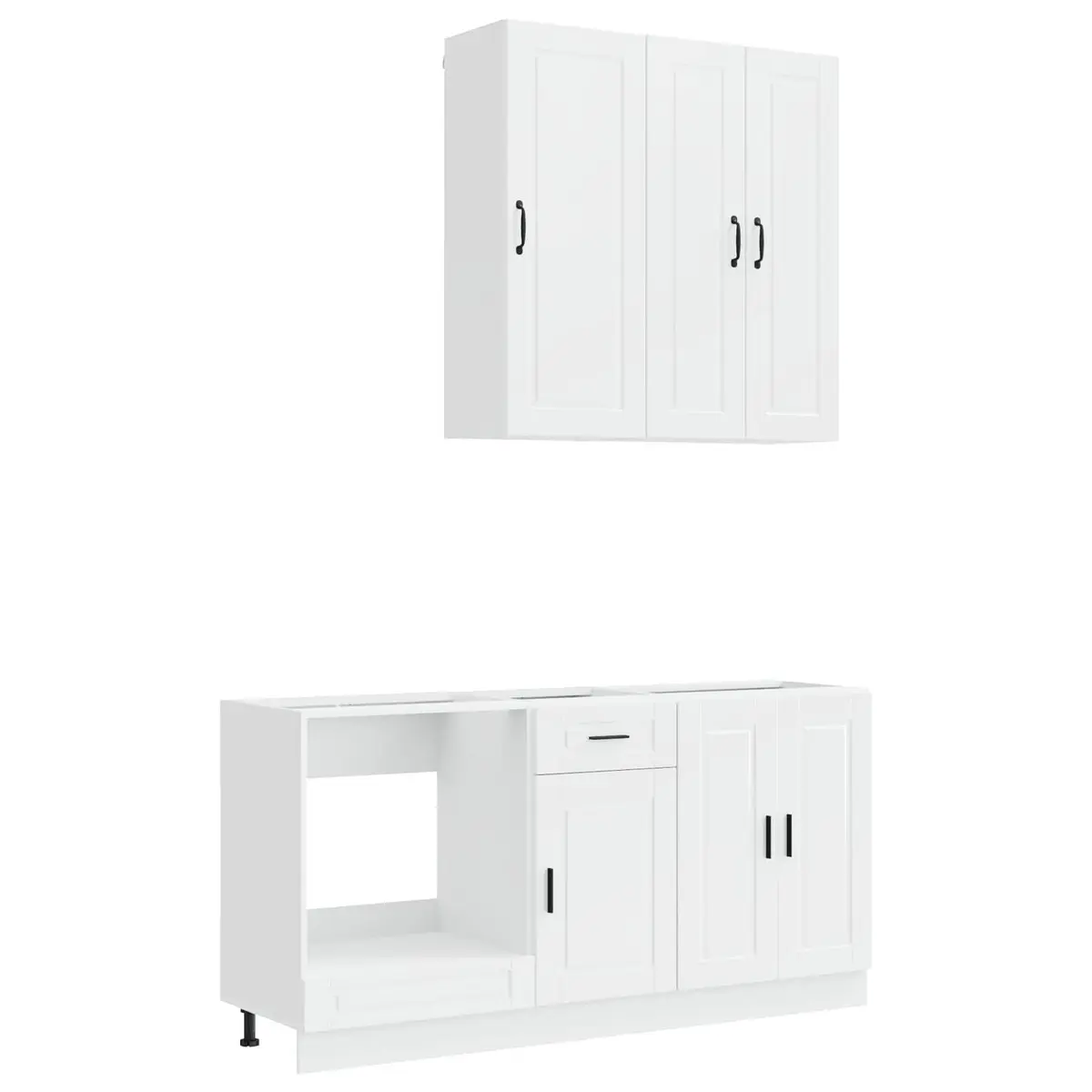 PORTO 5 Piece High Gloss White Kitchen Storage Unit