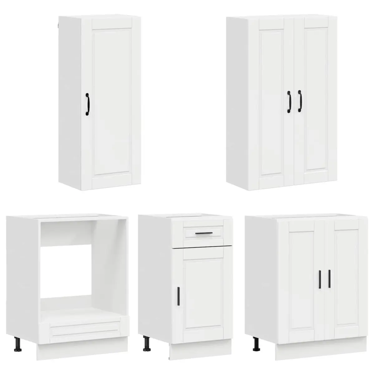 PORTO 5 Piece High Gloss White Kitchen Storage Unit