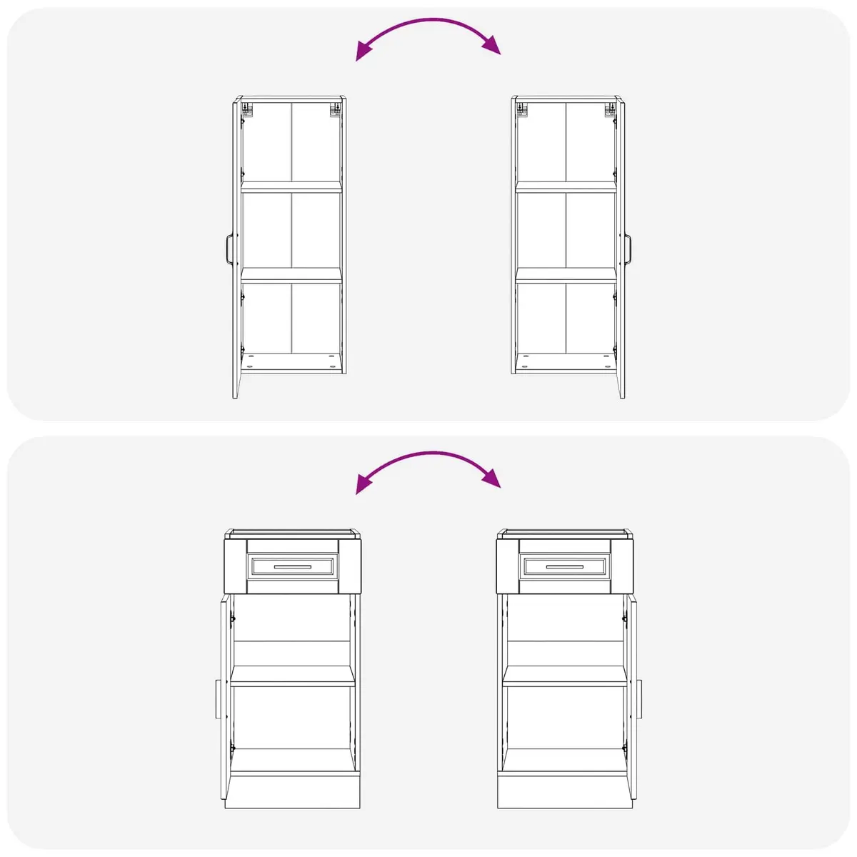 PORTO 5 Piece High Gloss White Kitchen Storage Unit