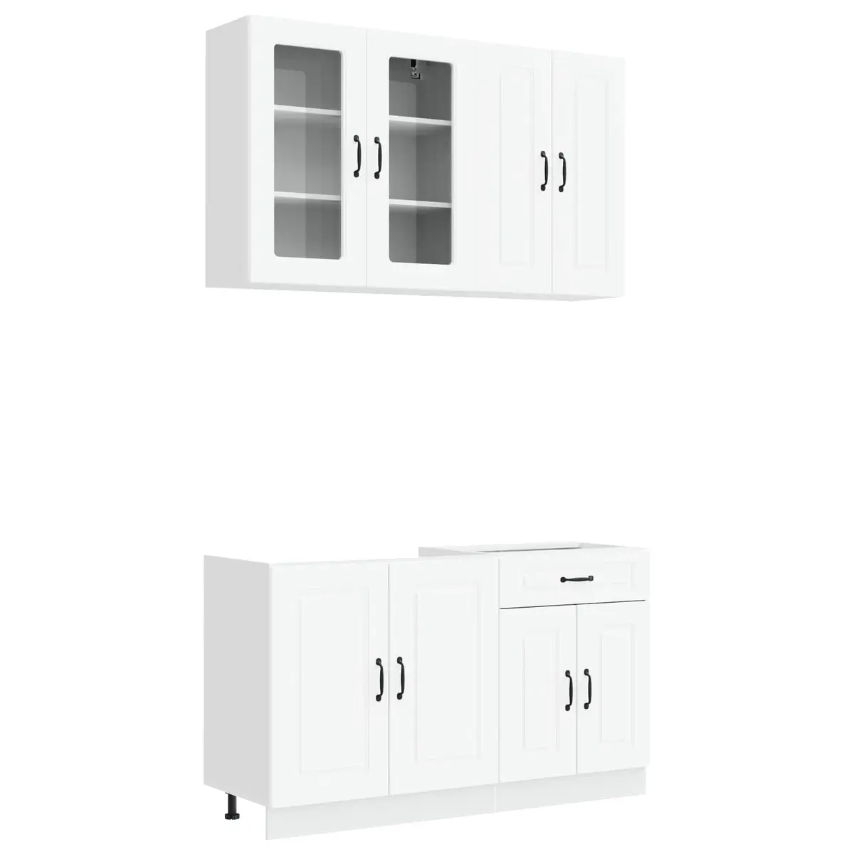 Kitchen Cabinet Unit Engineered Wood 4 Piece White