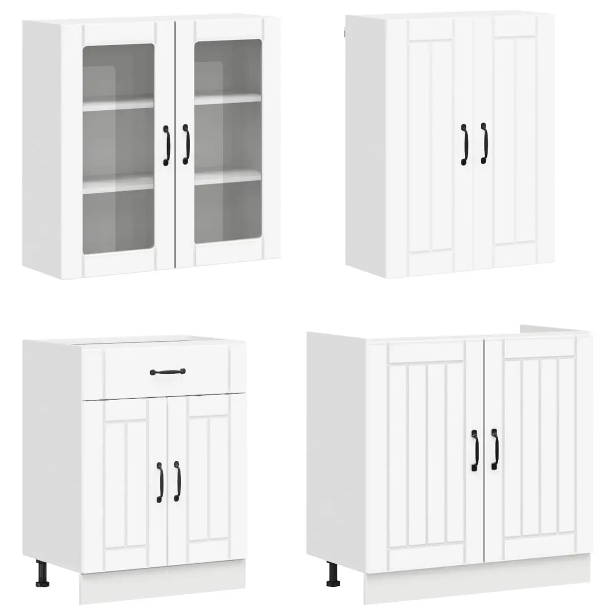 4 Piece Kitchen Cabinet Unit in White