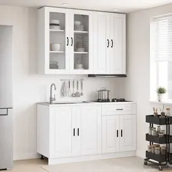 High Gloss White 4 Piece Kitchen Storage Cabinet