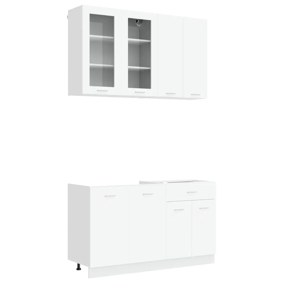 Kitchen Unit Engineered Wood 4 Pieces White Storage Cabinet Organizer