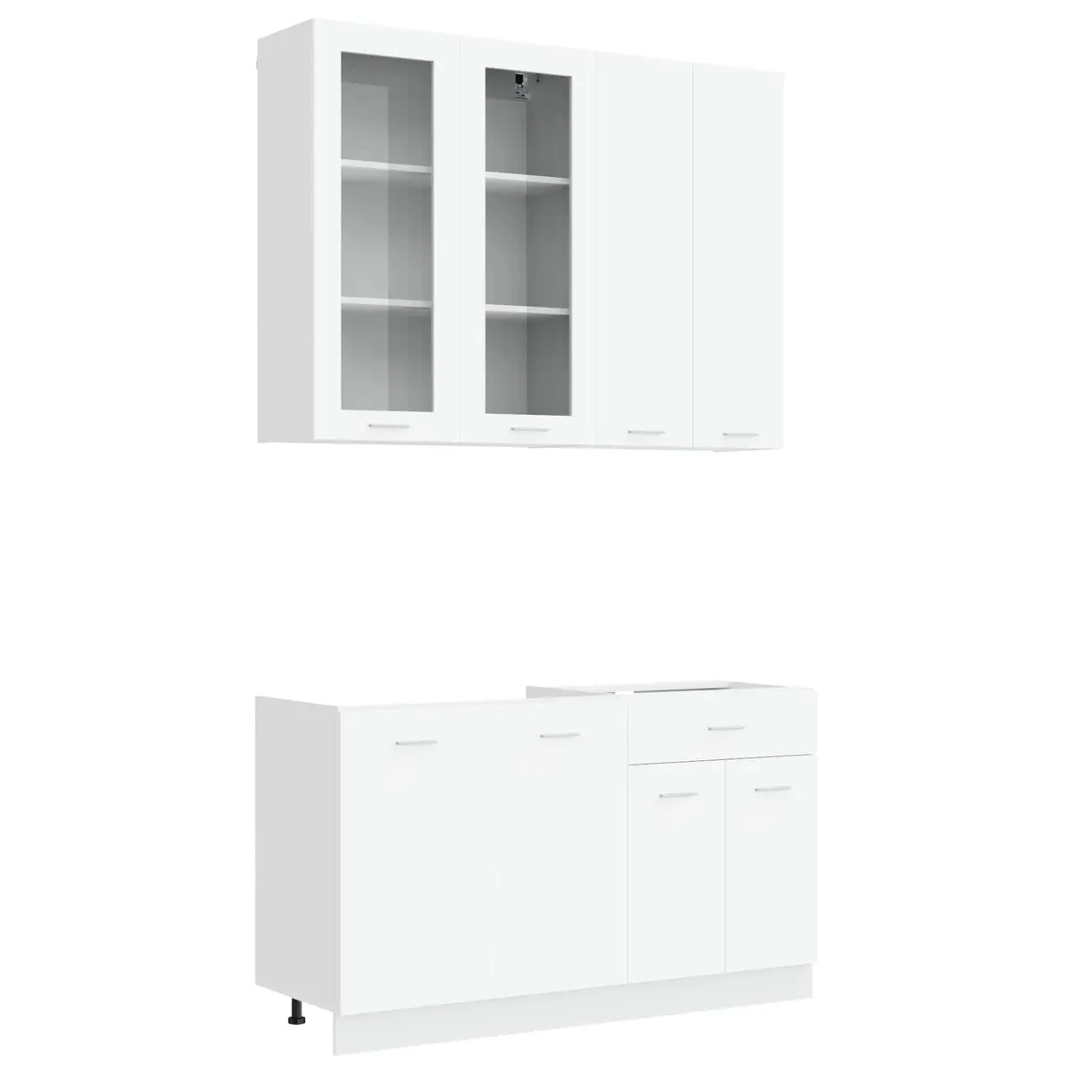 LYON 4-Piece White Engineered Wood Kitchen Storage Set