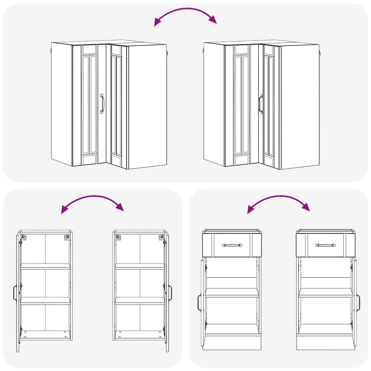 White Engineered Wood Kitchen Unit 8 Piece Set
