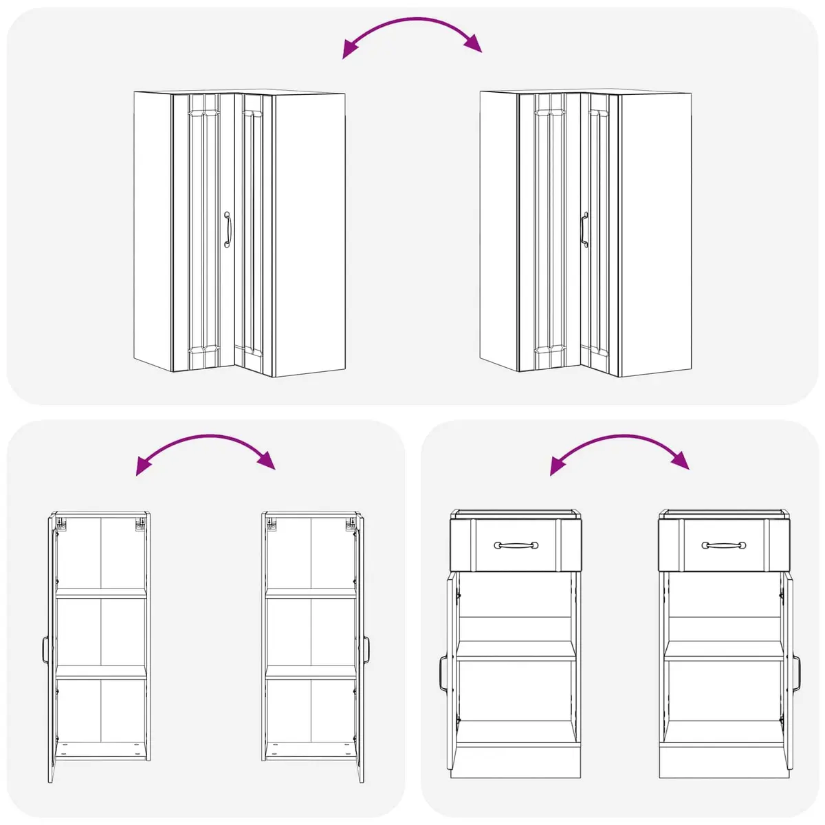 8 Piece White Engineered Wood Kitchen Cabinet Unit