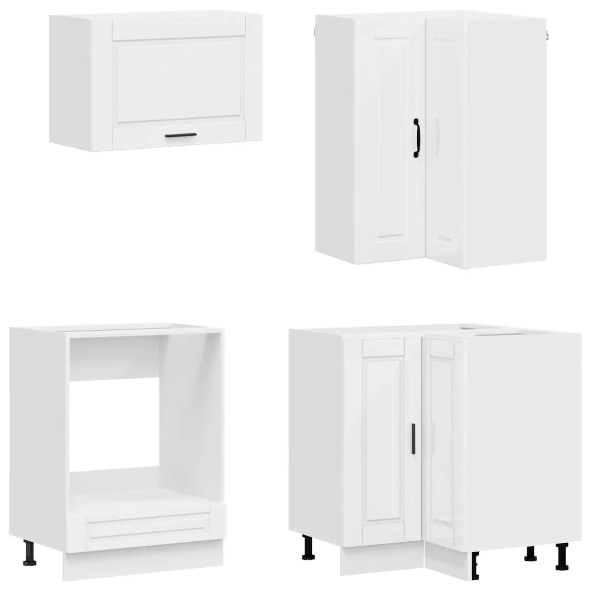 Kitchen Cabinet Engineered Wood 8 Piece High Gloss White