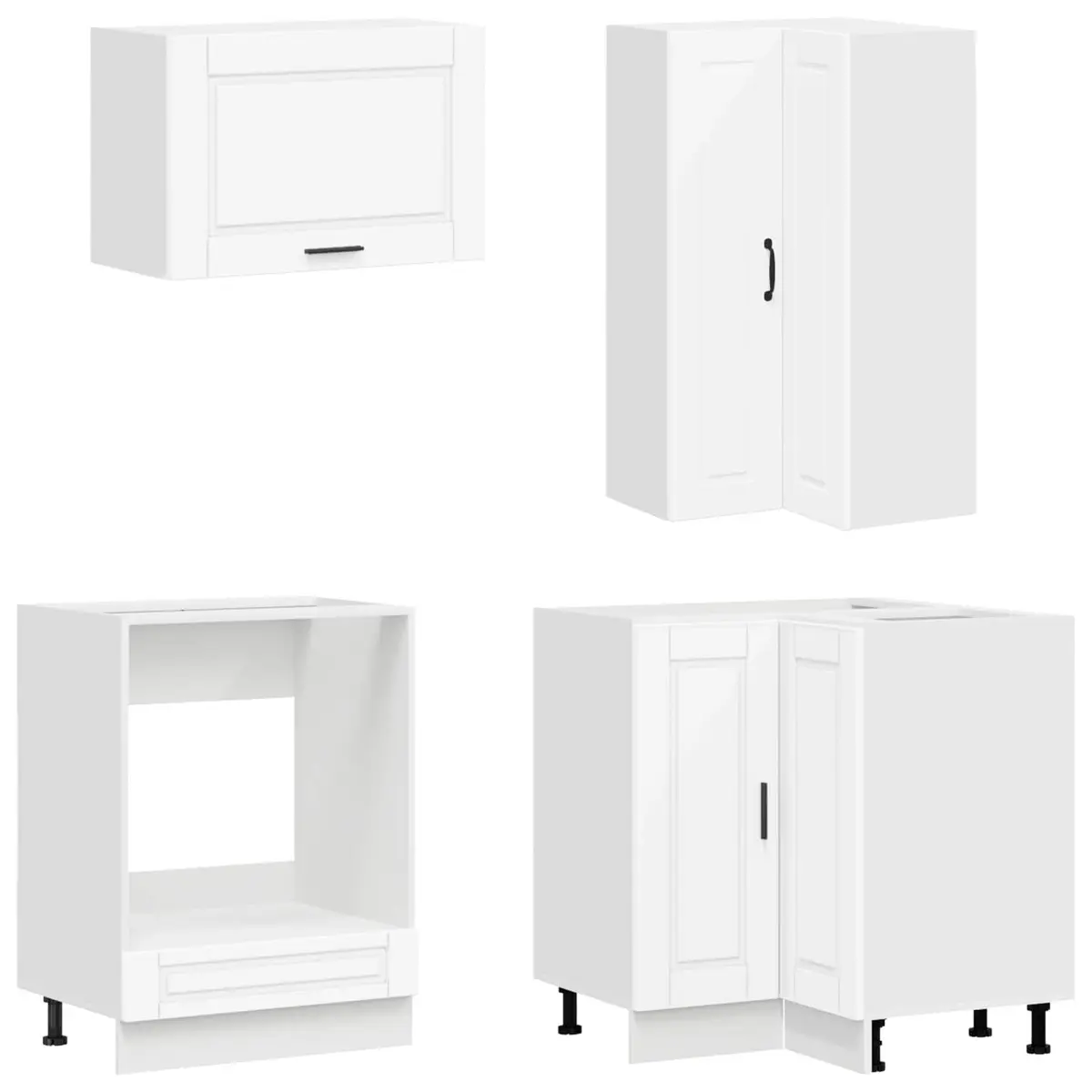 Kitchen Unit Engineered Wood 8 Piece White Cabinet Storage Furniture