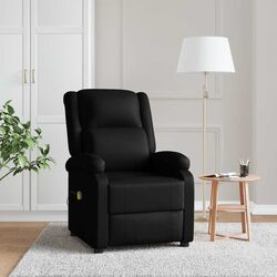 Black Faux Leather Electric Massage Chair with 6 Vibration Points