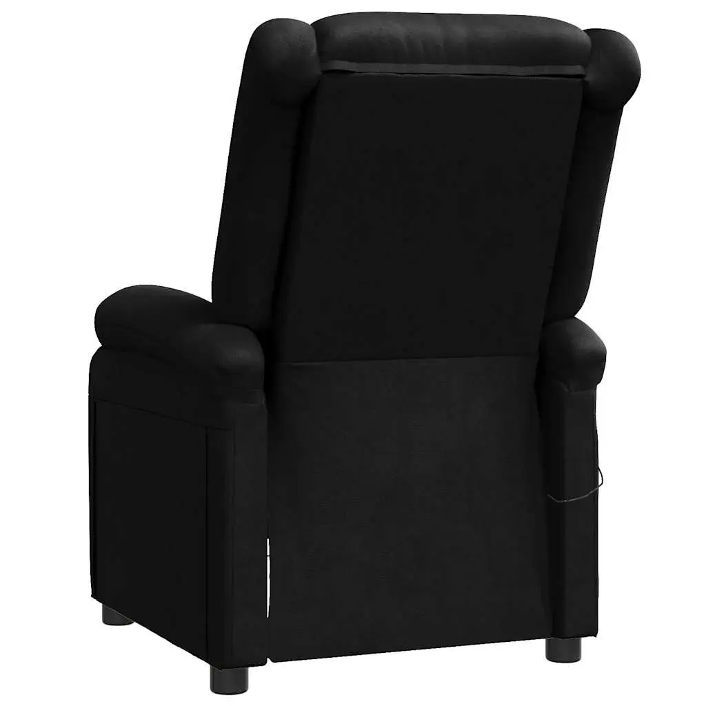 Electric Massage Chair Faux Leather Reclining Black 6 Points Vibration