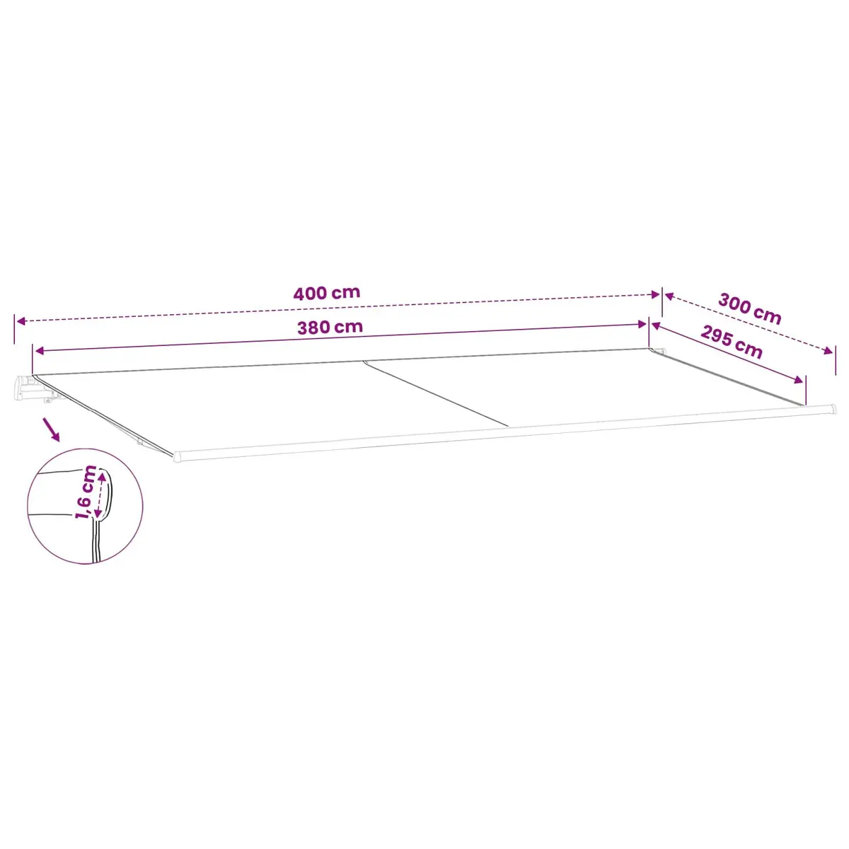 Cream Awning Replacement Fabric 400 x 300 cm