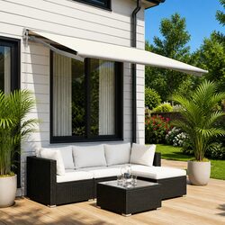 Awning Replacement Fabric Cream 450 x 350 cm Outdoor Shade Polyester