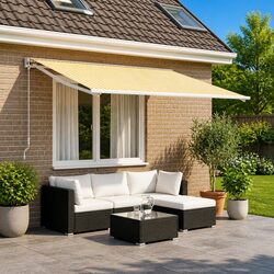 High-Quality Yellow and White Awning Fabric 450 x 350 cm