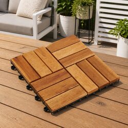 High-Quality Acacia Hardwood Interlocking Decking Tiles