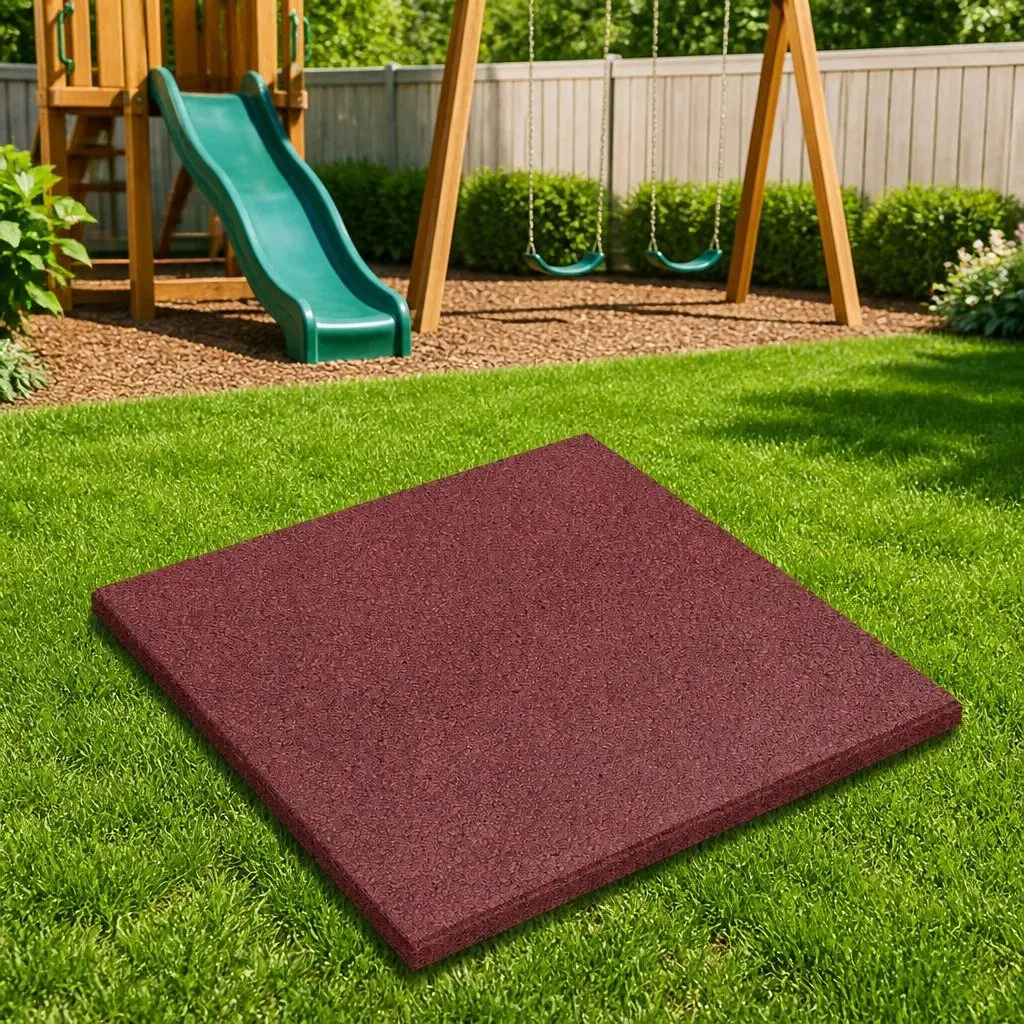 Red Fall Protection Tiles 18 pcs 50 x 50 cm