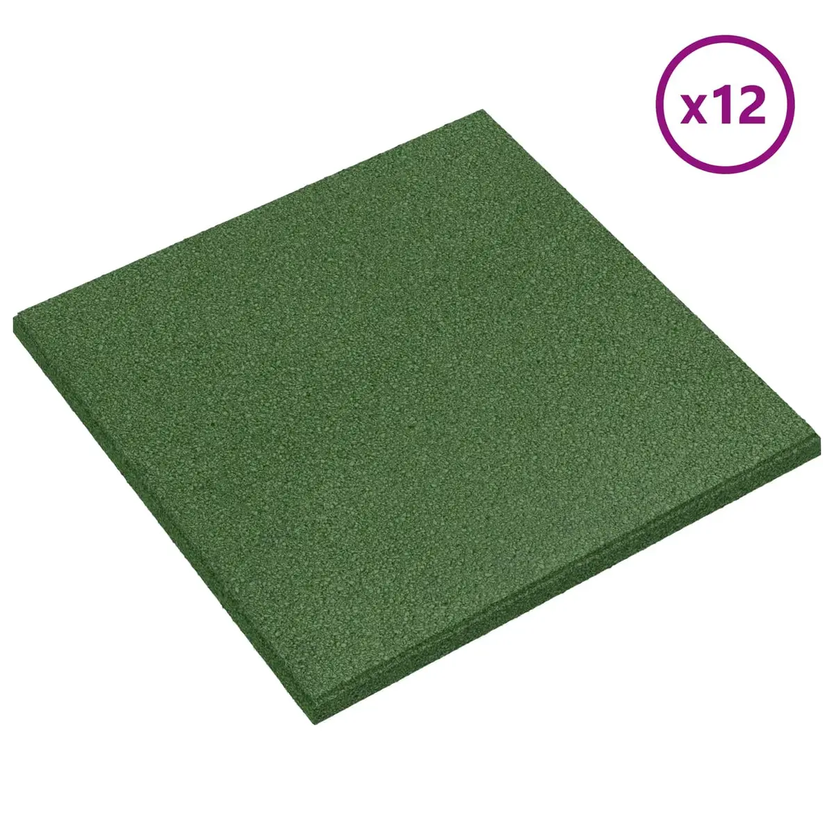 Rubber Garden Flooring Tiles 50x50cm Green 12 Piece Fall Protection Outdoor