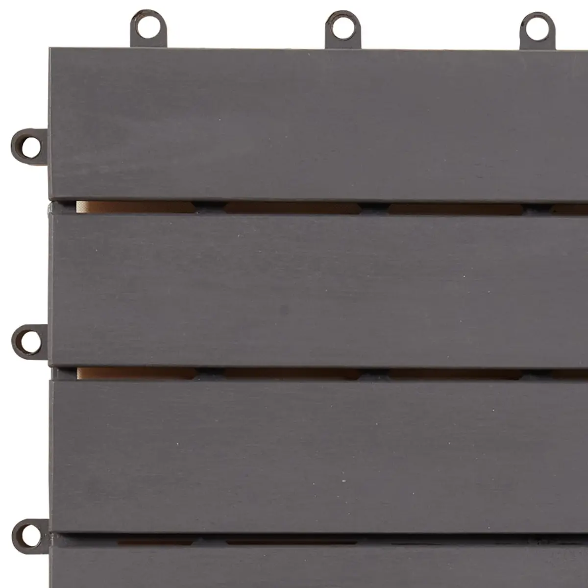 Decking Tile Solid Acacia Hardwood 30 x 30 cm Grey Interlocking Square Outdoor Patio