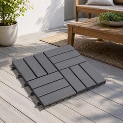 Acacia Hardwood Decking Tiles 30pcs Grey 30x30cm