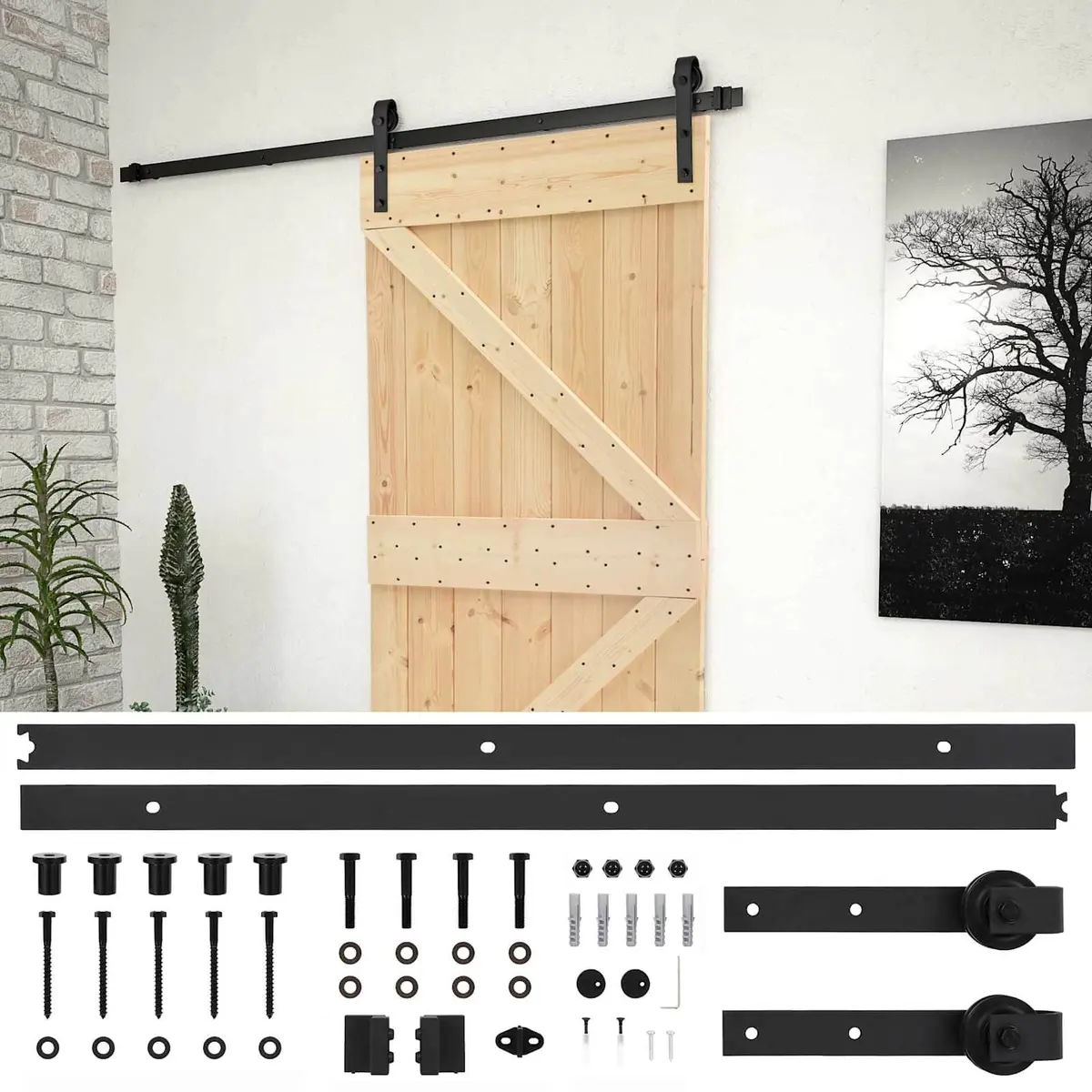 Solid Pine Wood Sliding Door 80 x 210 cm