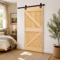 Premium Sliding Door Room Divider 90 x 210 cm Pine Wood