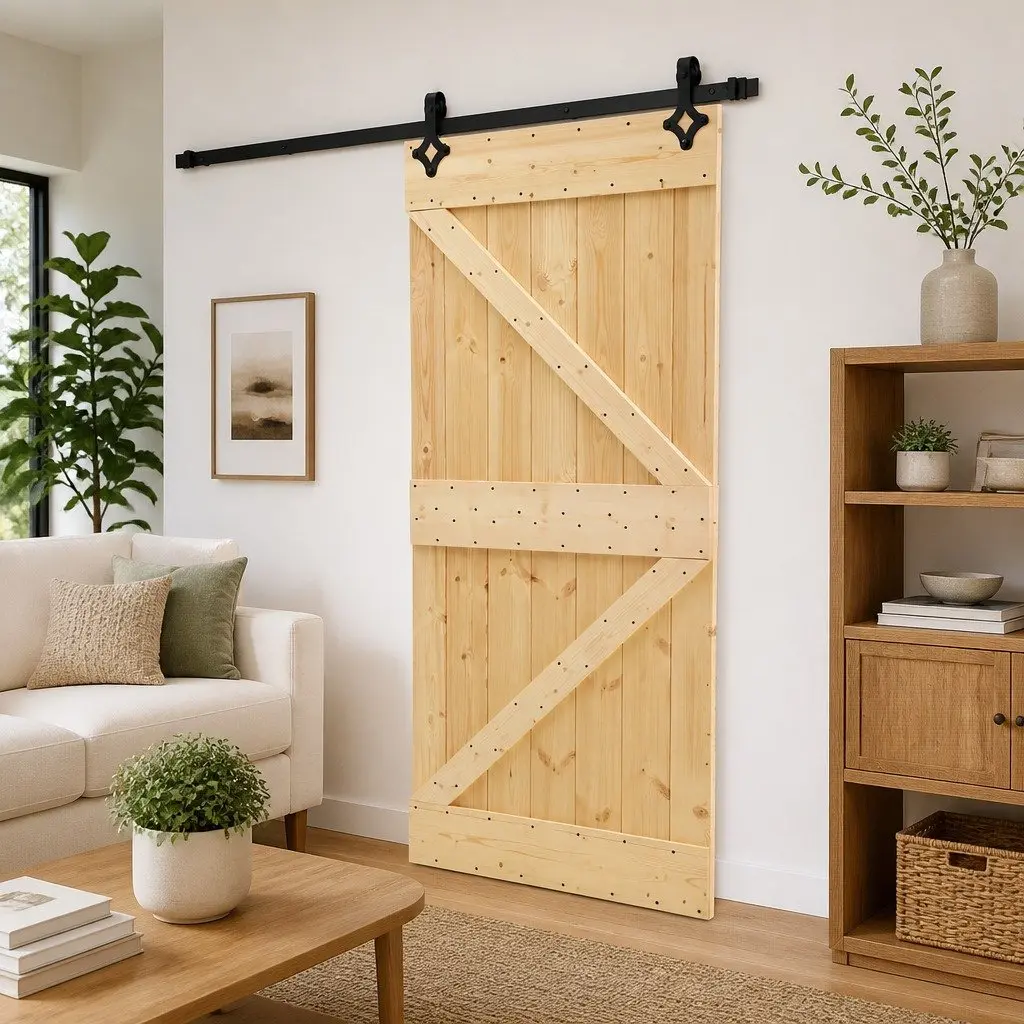 Solid Pine Wood Sliding Door 100 x 210 cm