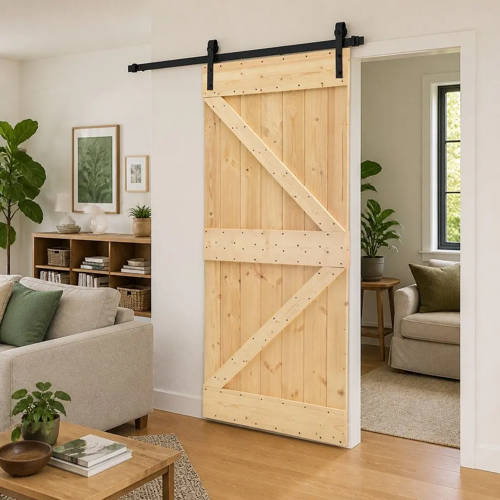 Sliding Door 100 x 210 cm Solid Pine Wood