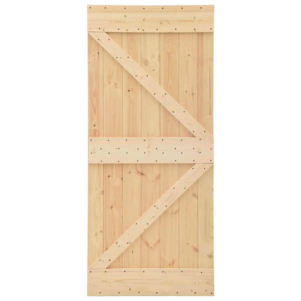 Sliding Door 2 pcs 100 x 210 cm Solid Pine Wood Brown Room Divider Space-Saving