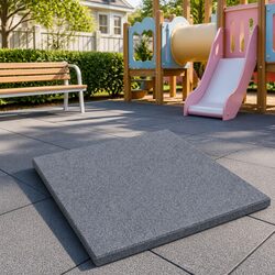 Premium Fall Protection Tiles 12 pcs Grey 50 x 50 cm