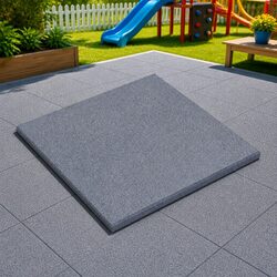 High-Density Rubber Fall Protection Tiles 18 pcs Grey 50 x 50 cm