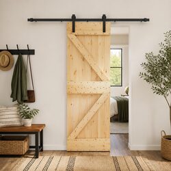 Modern Sliding Door Room Divider 70x210cm Natural Pine
