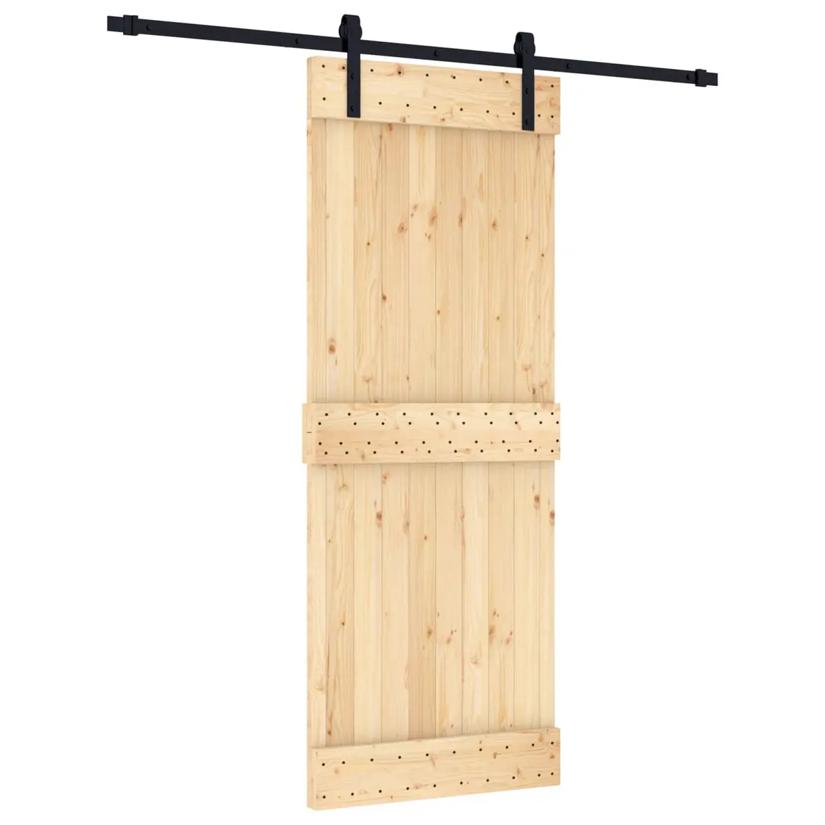 Natural Brown Sliding Door 80 x 210 cm Solid Pine Wood