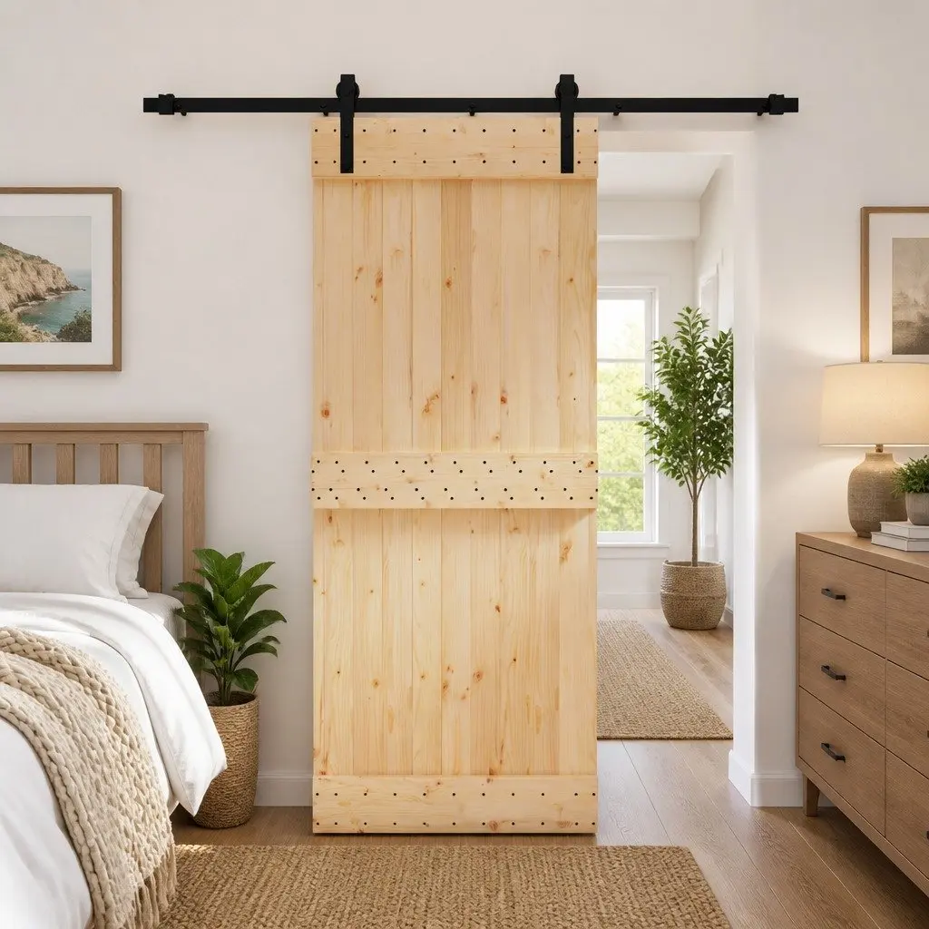 Solid Pine Wood Modern Sliding Door 85 x 210 cm