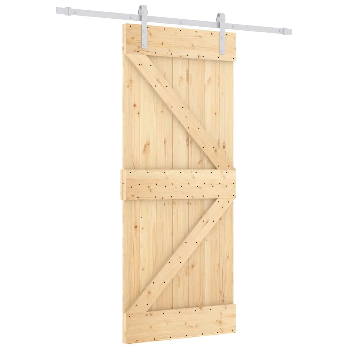 Solid Pine Sliding Door with Durable Rail System