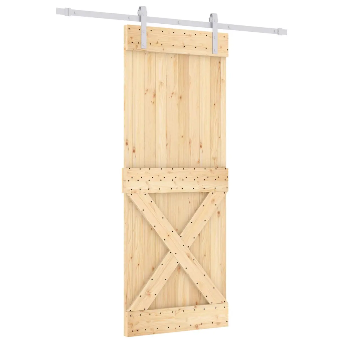 Sliding Door in Solid Pine Wood 80 x 210 cm