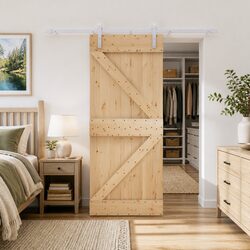 Sturdy Sliding Door 85 x 210 cm Natural White Pine
