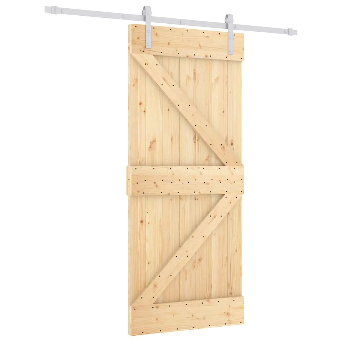 Sliding Door in Solid Pine Wood 90 x 210 cm