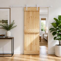 Modern Sliding Door with Solid Pine Wood Top Track 70x210cm