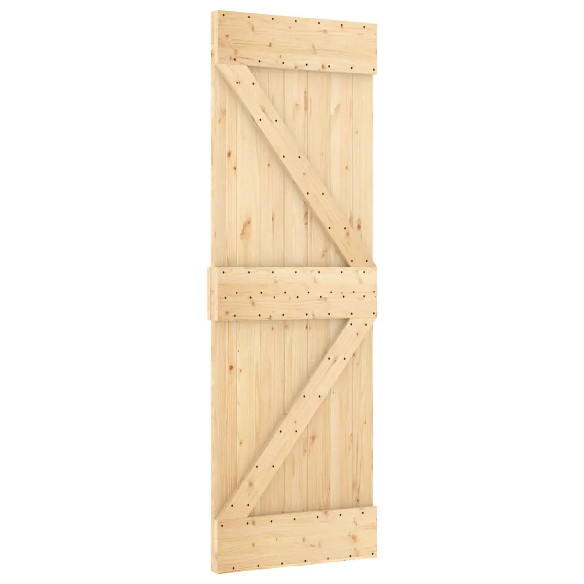 Sliding Door in Solid Pine Wood with Steel Track