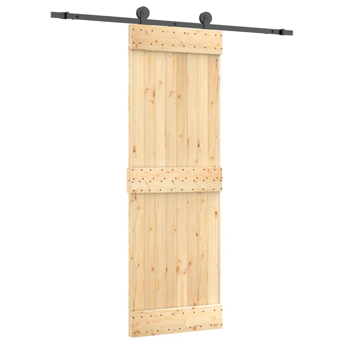Natural Brown Sliding Door 70 x 210 cm Solid Pine Wood
