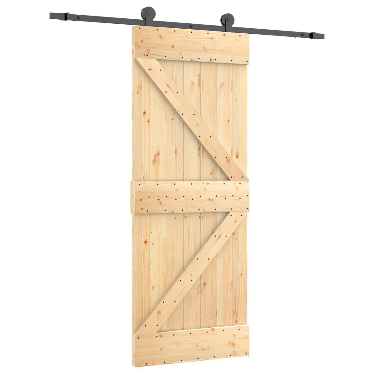 Sliding Door in Solid Pine Wood 85 x 210 cm