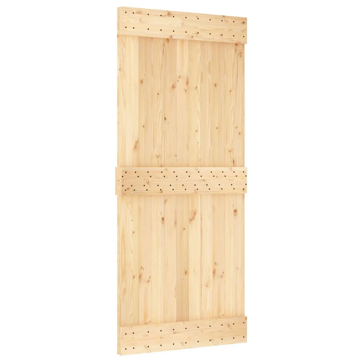 Pine Wood Sliding Door 90 x 210 cm in Natural Black